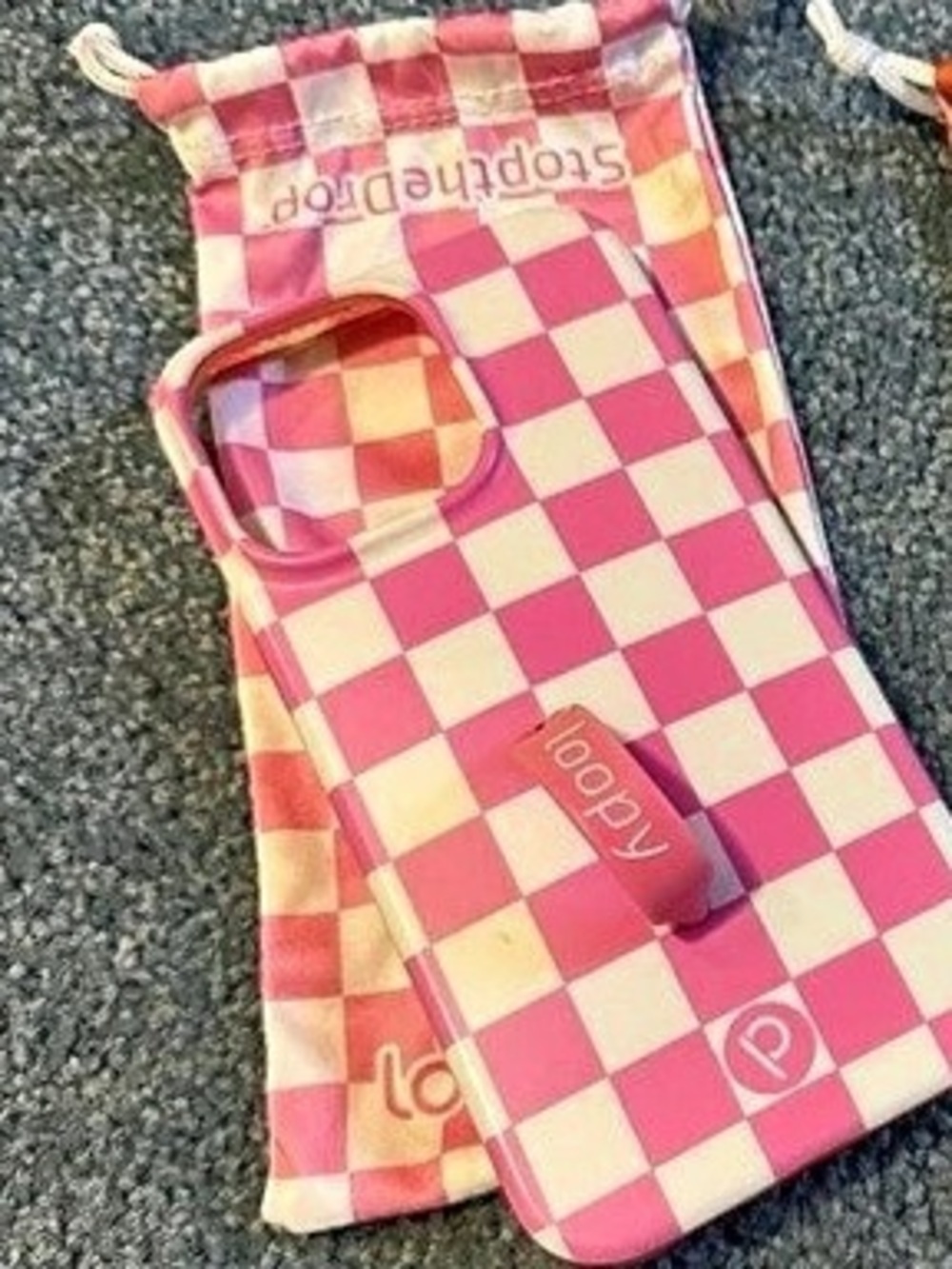 Loopy Pink Checkered Loopy Case